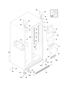 Cabinet Diagram and Parts List for FFHS2611LBK  Frigidaire Refrigerator