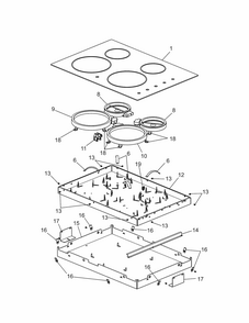 Maintop/surface Units Diagram and Parts List for 79042732406  Kenmore Cooktop