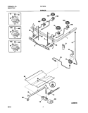 BURNER Diagram and Parts List for FLF337AWB  Frigidaire Range