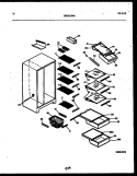 SHELVES AND SUPPORTS Diagram and Parts List for RS227NCD0  Frigidaire Refrigerator