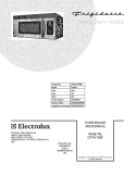 COVER Diagram and Parts List for CFMV156FMB  Frigidaire Microwave