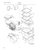 SHELVES Diagram and Parts List for PHSB37EHSB3  Frigidaire Refrigerator