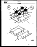 TOP / DRAWER Diagram and Parts List for GEF311WAWA  Gibson Range