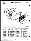 DOOR PARTS Diagram and Parts List for 30-2238-23-04  Tappan Range