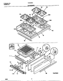 TOP / DRAWER Diagram and Parts List for TGF335BCWC  Tappan Range