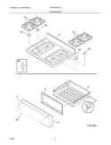 TOP / DRAWER Diagram and Parts List for FGF365MXFCA  Frigidaire Range