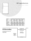 COVER Diagram and Parts List for FRT18IL6DBB  Frigidaire Refrigerator