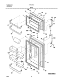 DOOR Diagram and Parts List for FRT21LR7AQ4  Frigidaire Refrigerator