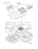 TOP/DRAWER Diagram and Parts List for FGGF305MKFK  Frigidaire Range