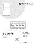 COVER Diagram and Parts List for WRT21S4AW8  Westinghouse Refrigerator