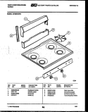 BACKGUARD AND COOKTOP PARTS Diagram and Parts List for GF300HXW5  Frigidaire Range