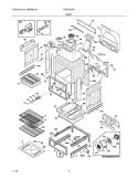 BODY Diagram and Parts List for FGGS3045KBC  Frigidaire Range