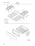 TOP / DRAWER Diagram and Parts List for FGF366EBF  Frigidaire Range