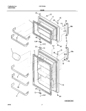 DOORS Diagram and Parts List for FRT21C5AW6  Frigidaire Refrigerator