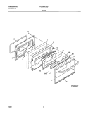 DOOR Diagram and Parts List for FEF368CJSD  Frigidaire Range