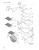SHELVES Diagram and Parts List for FRS26KF6CB3  Frigidaire Refrigerator
