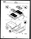 COOKTOP AND DRAWER PARTS Diagram and Parts List for 30-2761-00-05  Tappan Range
