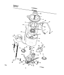 MOTOR / TUB Diagram and Parts List for FLXG8960EW1  Frigidaire Washer Dryer Combo