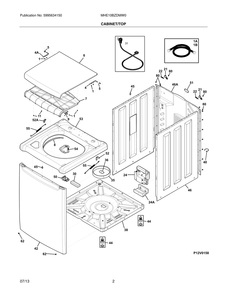 Cabinet/Top Diagram and Parts List for MHE10BZDMW0  Frigidaire Washer