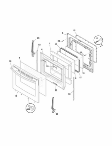 Door Diagram and Parts List for 79072603013  Kenmore Range