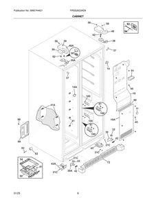 Cabinet Diagram and Parts List for FRSS2623AD9  Frigidaire Refrigerator