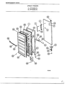 Upright Freezer Diagram and Parts List for 49259B  Frigidaire Freezer