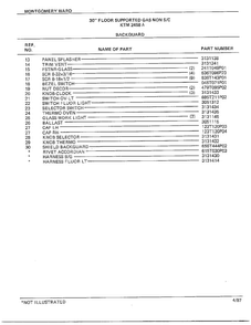 30" Floor/backguard Page 2 Diagram and Parts List for 2458A  Frigidaire Range