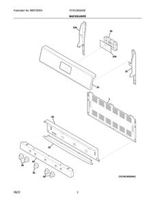 Backguard Diagram and Parts List for FCRG3052ASE  Frigidaire Range