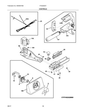 06 - CONTROLS Diagram and Parts List for FFSS2625TP0  Frigidaire Refrigerator