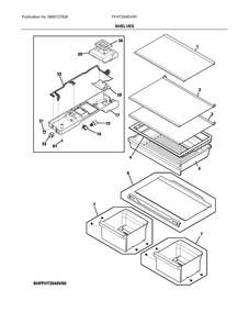 Shelves Diagram and Parts List for FFHT2045VW1  Frigidaire Refrigerator