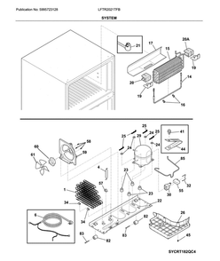 System Diagram and Parts List for LFTR2021TFB  Frigidaire Refrigerator
