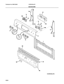 Backguard Diagram and Parts List for GCRE302LAFC  Frigidaire Range