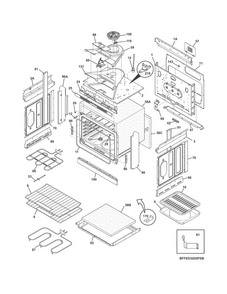 Body Diagram and Parts List for FFED3025PSB  Frigidaire Range