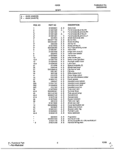 Body Page 2 Diagram and Parts List for 484360B  Frigidaire Range