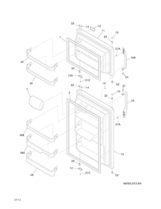 Doors Diagram and Parts List for FFHI1826LBB  Frigidaire Refrigerator