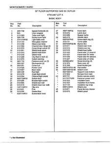 Basic Body Page 2 Diagram and Parts List for 2467A  Frigidaire Range
