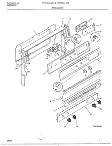 Background Diagram and Parts List for 2864  Frigidaire Range