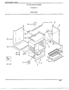 Basic Body Diagram and Parts List for 2427A  Frigidaire Range