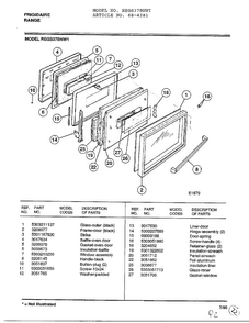Frigidaire Range Page 2 Diagram and Parts List for 4281  Frigidaire Range