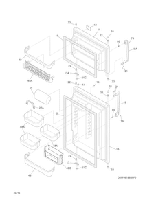 Doors Diagram and Parts List for FPHI2188PF2  Frigidaire Refrigerator