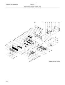 Recommended Spare Parts Diagram and Parts List for FFRP072LT60  Frigidaire Air Conditioner