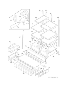 Shelves Diagram and Parts List for DGHF2360PF5A  Frigidaire Refrigerator