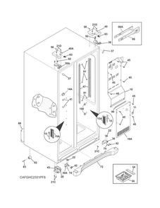 Cabinet Diagram and Parts List for FGHC2331PF8  Frigidaire Refrigerator