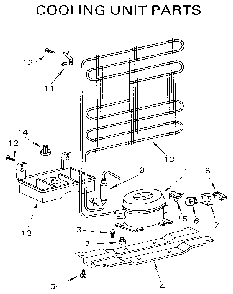 Cooling Unit Diagram and Parts List for 5648780180  Kenmore Refrigerator
