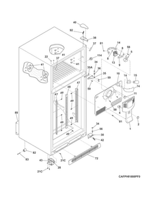 Cabinet Diagram and Parts List for FPHI1888PF6  Frigidaire Refrigerator