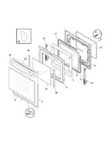 Door Diagram and Parts List for 79094359701  Kenmore Range