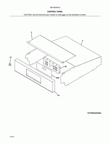 Control panel Diagram and Parts List for 79040283412  Kenmore Wall Oven