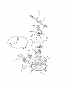 Motor & Pump Diagram and Parts List for 58714013410B  Kenmore Dishwasher