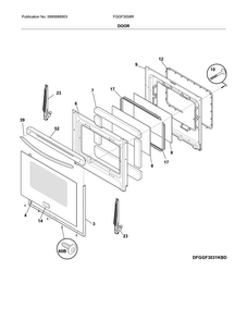 Door Diagram and Parts List for FGGF3058RWD  Frigidaire Range