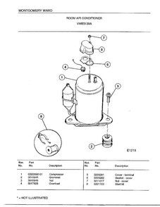 Room Air Conditioner Page 6 Diagram and Parts List for 5139A  Frigidaire Air Conditioner